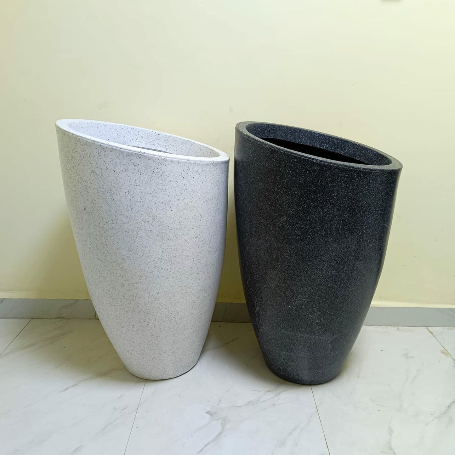 Calista Roto Moulded Tall Luxury Planter with 10+ Years Durability | Huge Terrazzo Finish Roto Container | Durable, Lightweight & Weatherproof Large Pot for Garden, Balcony & Living Room