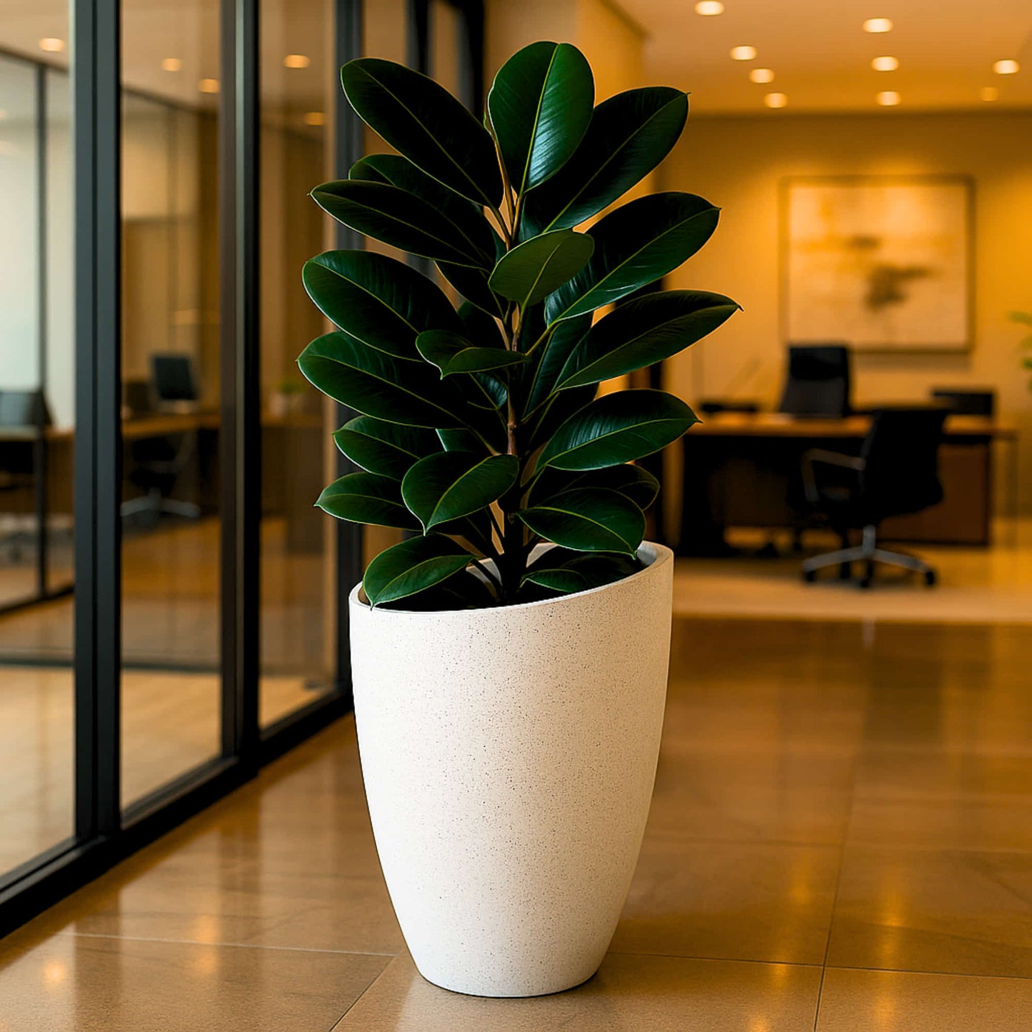 Calista Roto Moulded Tall Luxury Planter with 10+ Years Durability | Huge Terrazzo Finish Roto Container | Durable, Lightweight & Weatherproof Large Pot for Garden, Balcony & Living Room