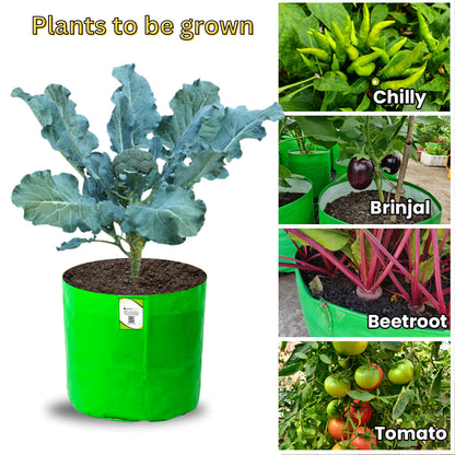 OrganicBazar 12x15 Grow Bag for Vegetable Garden, Premium HDPE 260 GSM, Green Plant Bags