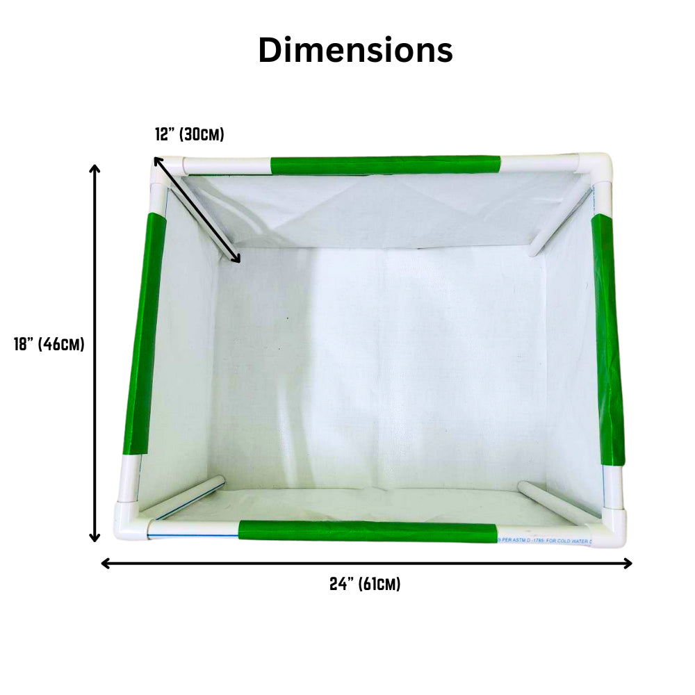 OrganicBazar 24x18x12 Rectangular Grow Bags with PVC Support Pipes for Terrace Garden