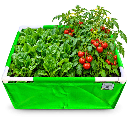 OrganicBazar 24x18x12 Rectangular Grow Bags with PVC Support Pipes for Terrace Garden