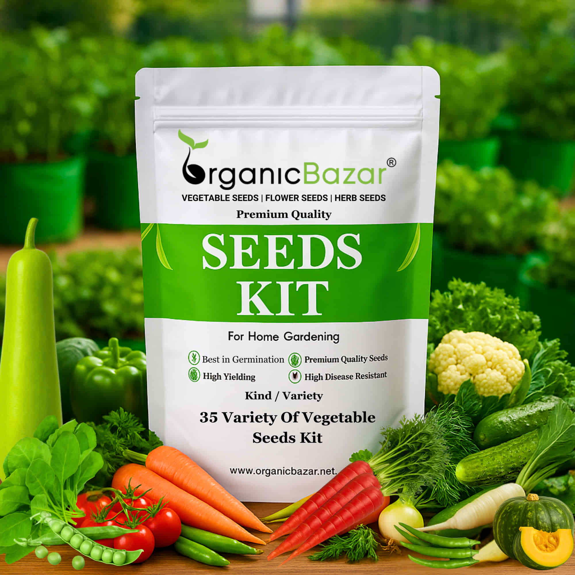 35 Variety Of Vegetable Seeds Kit With High Germination Rate (8800 Seeds)