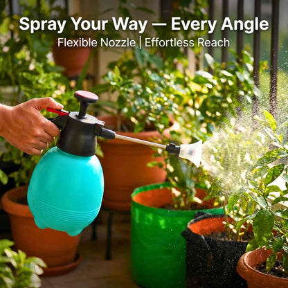 Spray Pump 360° Nozzle with Extended Wand for Gardening, Cleaning & Multipurpose Use (2L, Teal Color) | Adjustable Mist & Stream | Pressure Pump Sprayer