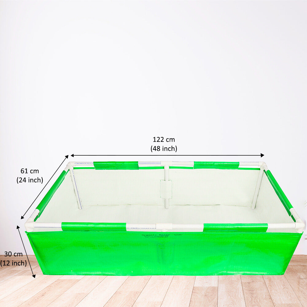 HDPE 48x24x12 Rectangle Grow Bag With Supporting Pvc Pipes Extra Thick Premium Quality Grow Bags