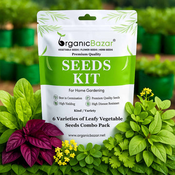 6 Varieties of Leafy Vegetable Hybrid Seeds Combo Pack