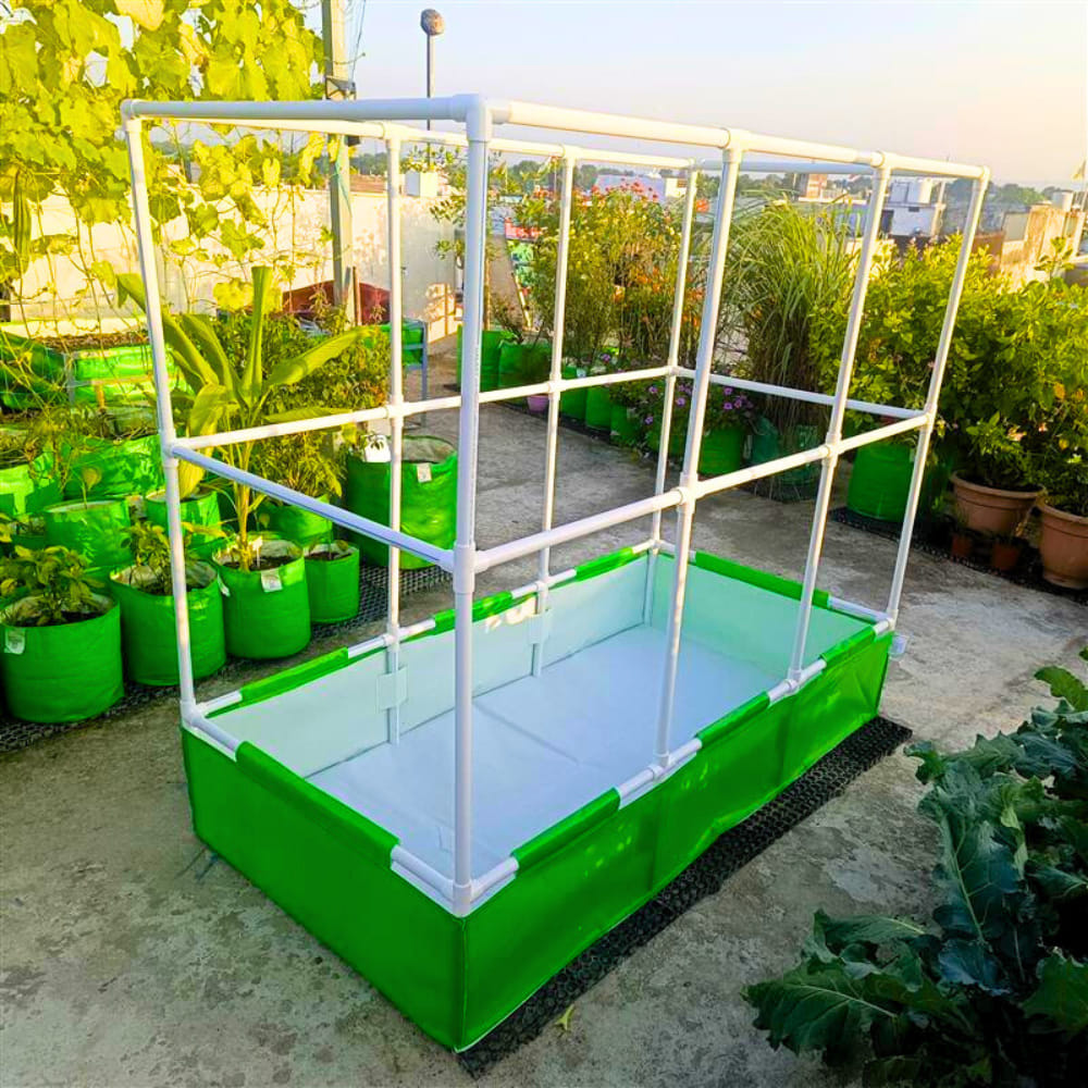 OrganicBazar 72x36x12 Rectangular Grow Bag with Long Frame for Creeper Plants for Terrace Garden