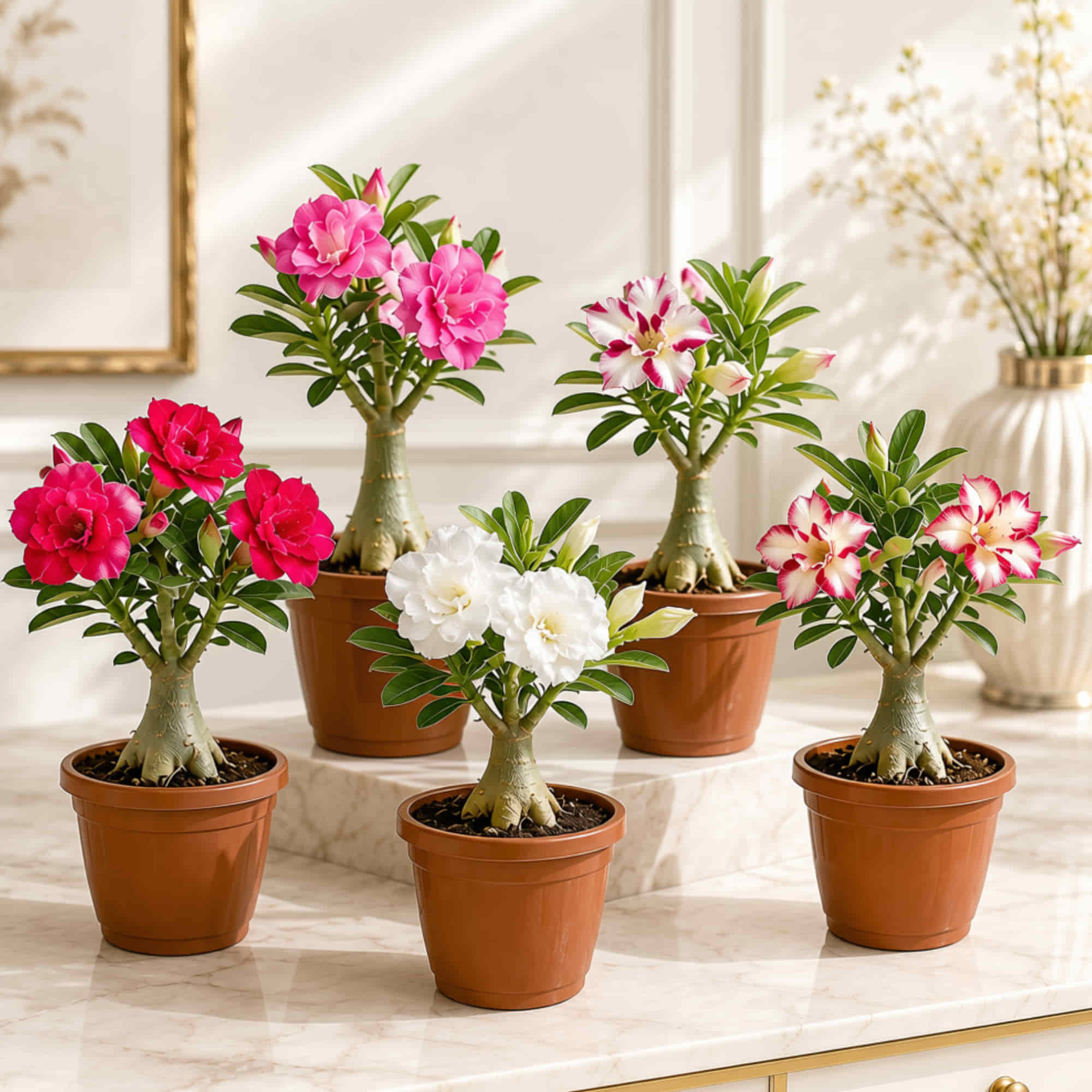 Adenium Desert Rose Plant – Random Colour Flowering Live Plant (Pack of 1)