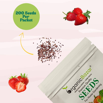 Alpine Strawberries Seeds - 200 Seeds (अल्पाइन स्ट्रॉबेरी के बीज) High Germination/Grow Juicy Strawberries at Home