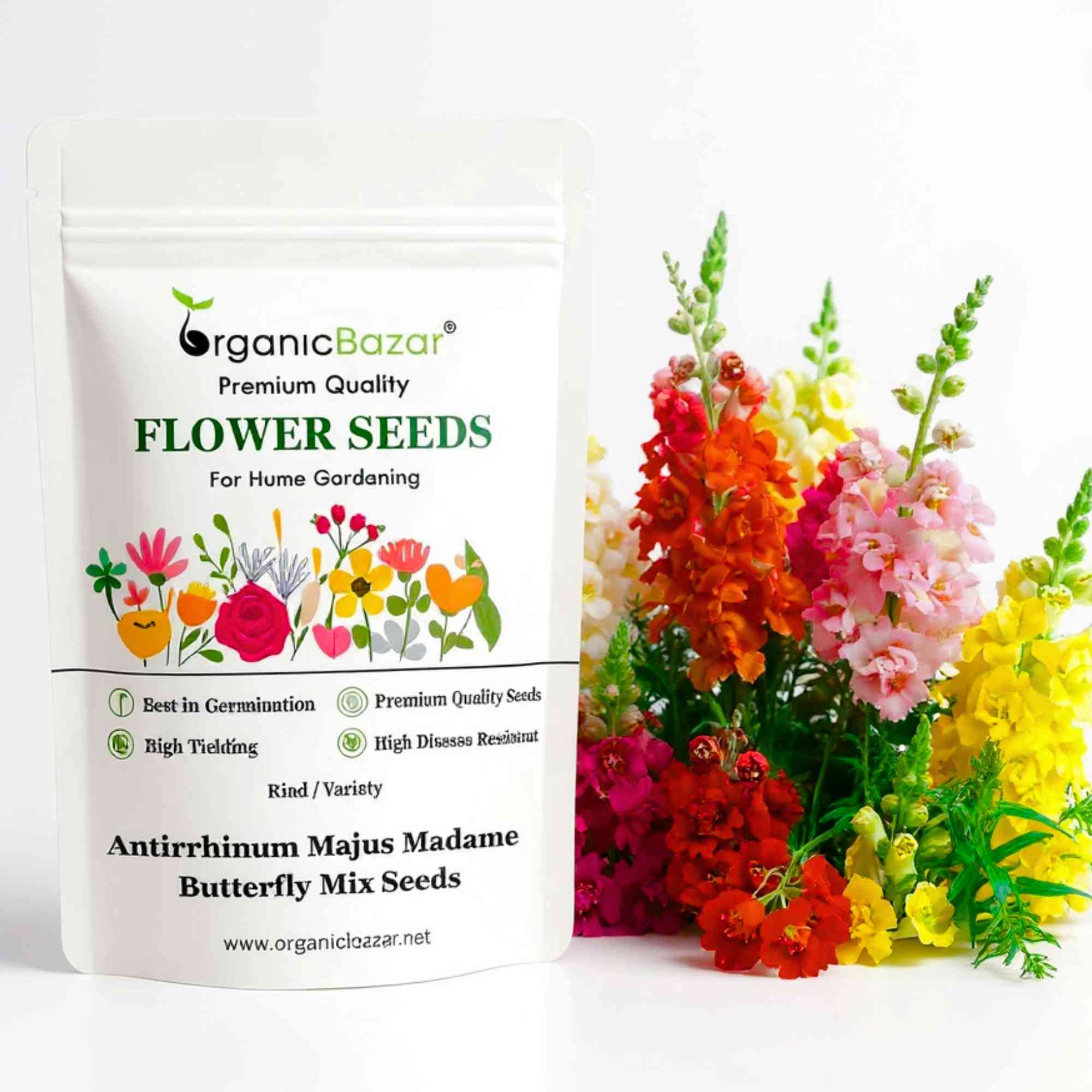 Antirrhinum (Snapdragon) Majus Madame Butterfly Mix Seeds (100 Seeds)