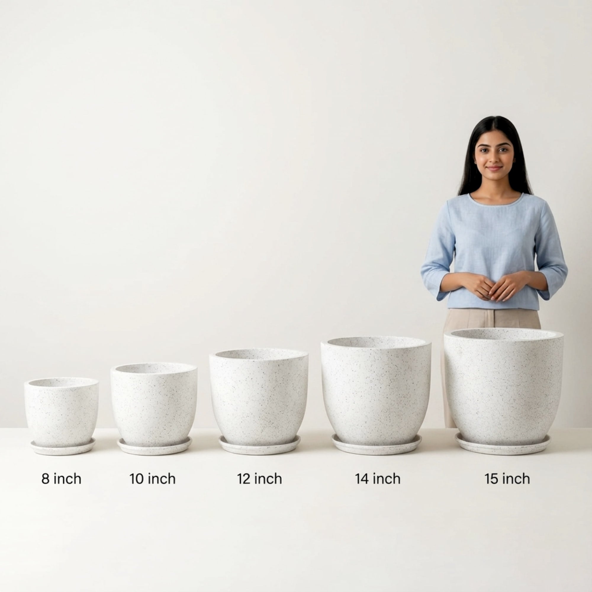 Roto-Moulded Aroma Pot with Saucer for Indoor & Outdoor Garden