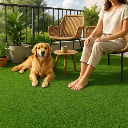 Artificial Green Grass Carpet 35 mm High Density – Realistic Lawn Turf for Garden, Balcony, Indoor & Outdoor Spaces | OrganicBazar