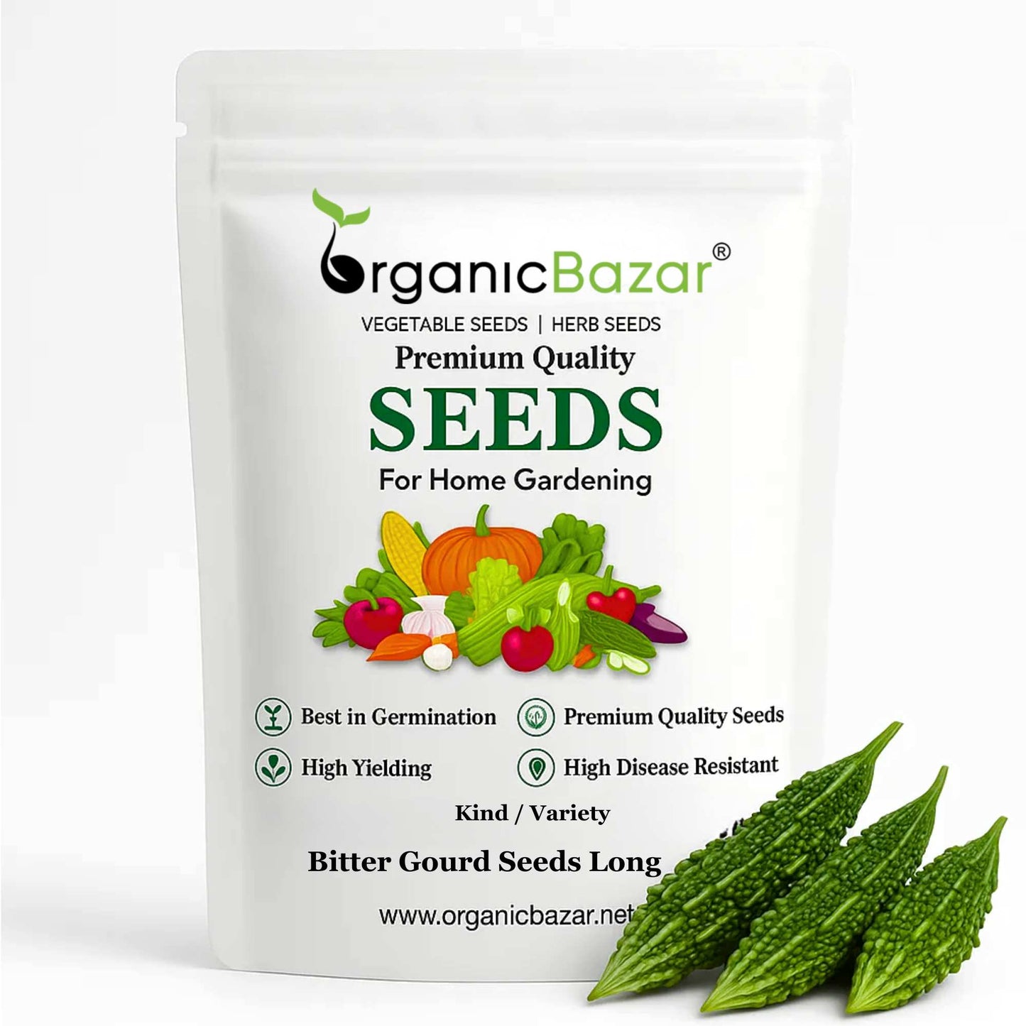 Bitter Gourd (Karela) Seeds Long - 12 Seeds (करेला के बीज) Easy To grow, High Germination, High Yield Karela Seeds for Home Gardening