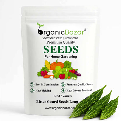 Bitter Gourd (Karela) Seeds Long - 12 Seeds (करेला के बीज) Easy To grow, High Germination, High Yield Karela Seeds for Home Gardening