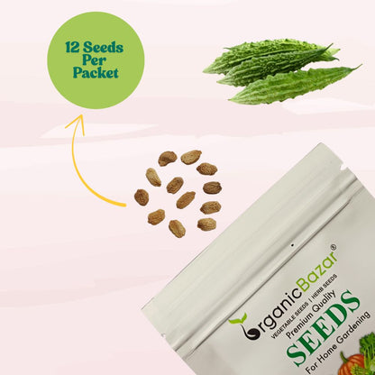 Bitter Gourd (Karela) Seeds Long - 12 Seeds (करेला के बीज) Easy To grow, High Germination, High Yield Karela Seeds for Home Gardening