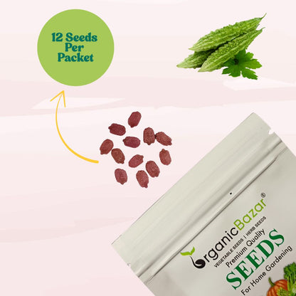 Bitter Gourd (Barahmasi) Seeds - 12 Seeds (karela/करेला के बीज) Easy To grow, High Germination, High Yield Karela Seeds for Home Gardening