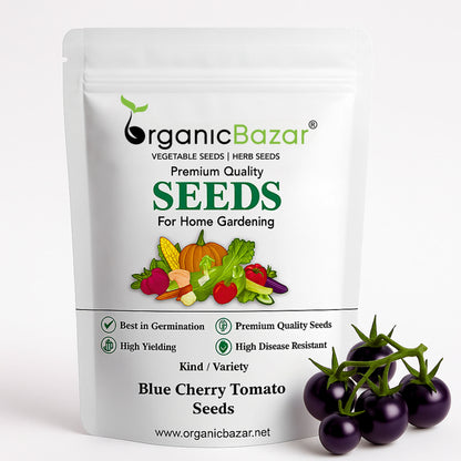 Blue Cherry Tomato Seeds - 30 Seeds (नीले चेरी टमाटर के बीज) High Germination/ Easy to Grow/ Ideal for Terrace/Kitchen Gardening