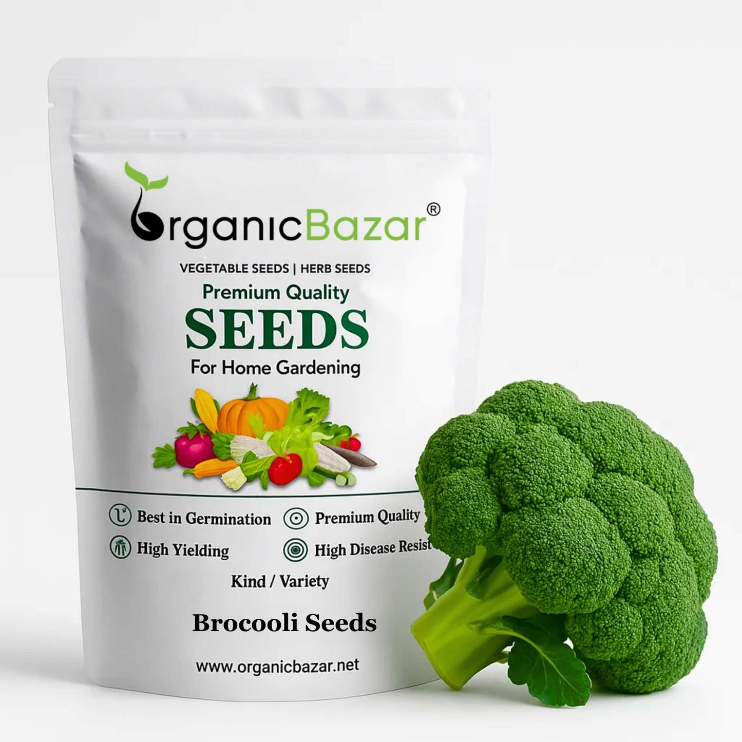 Broccoli Seeds - 150 Seeds (Hari Gobhi/हरी गोभी/ब्रोकली के बीज) High Germination /Easy to Grow/Ideal for Terrace/Kitchen Gardening