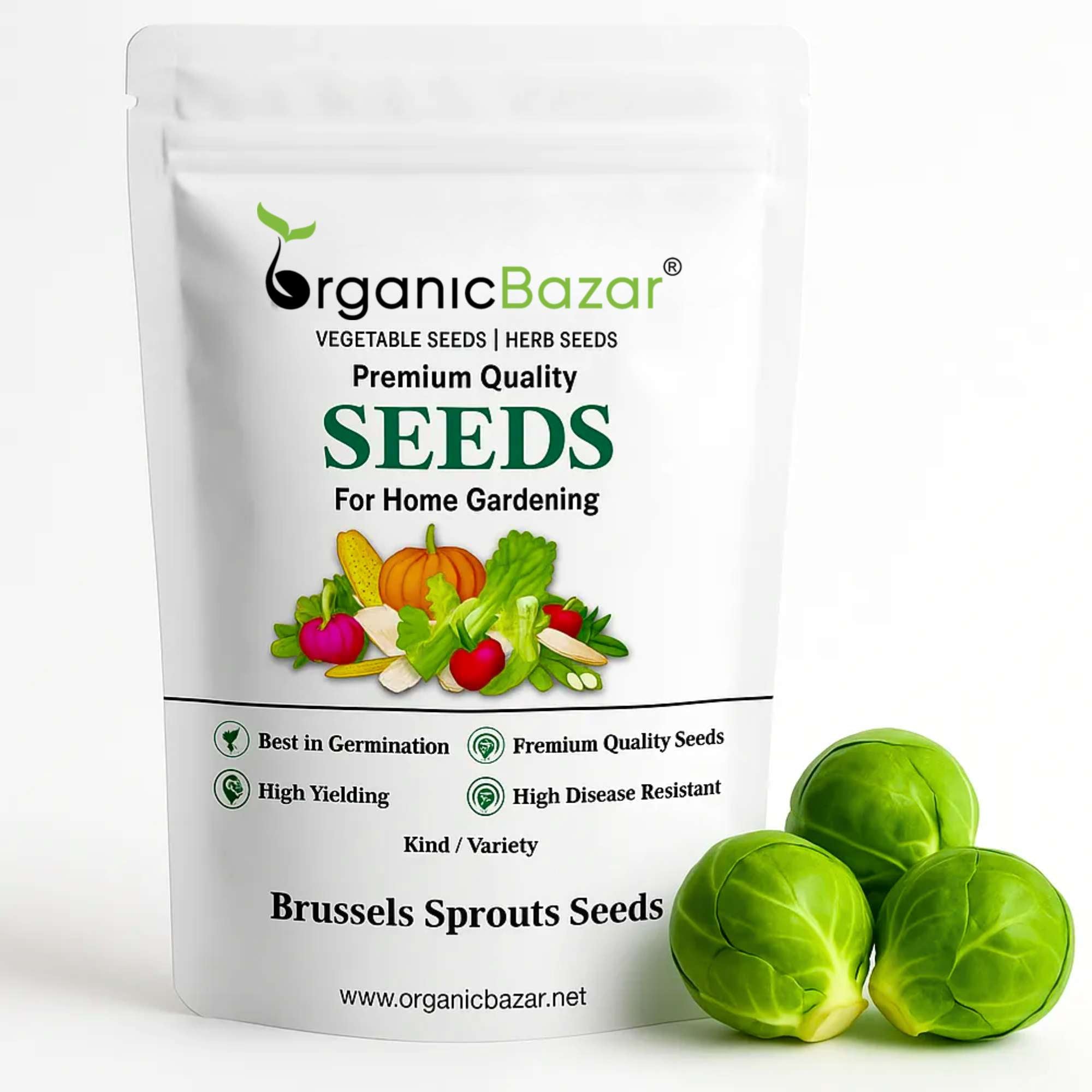 Brussels Sprouts Seeds - 150 Seeds (ब्रसेल्स स्प्राउट्स के बीज) High Germination /High yield /Ideal for Terrace/Kitchen Gardening