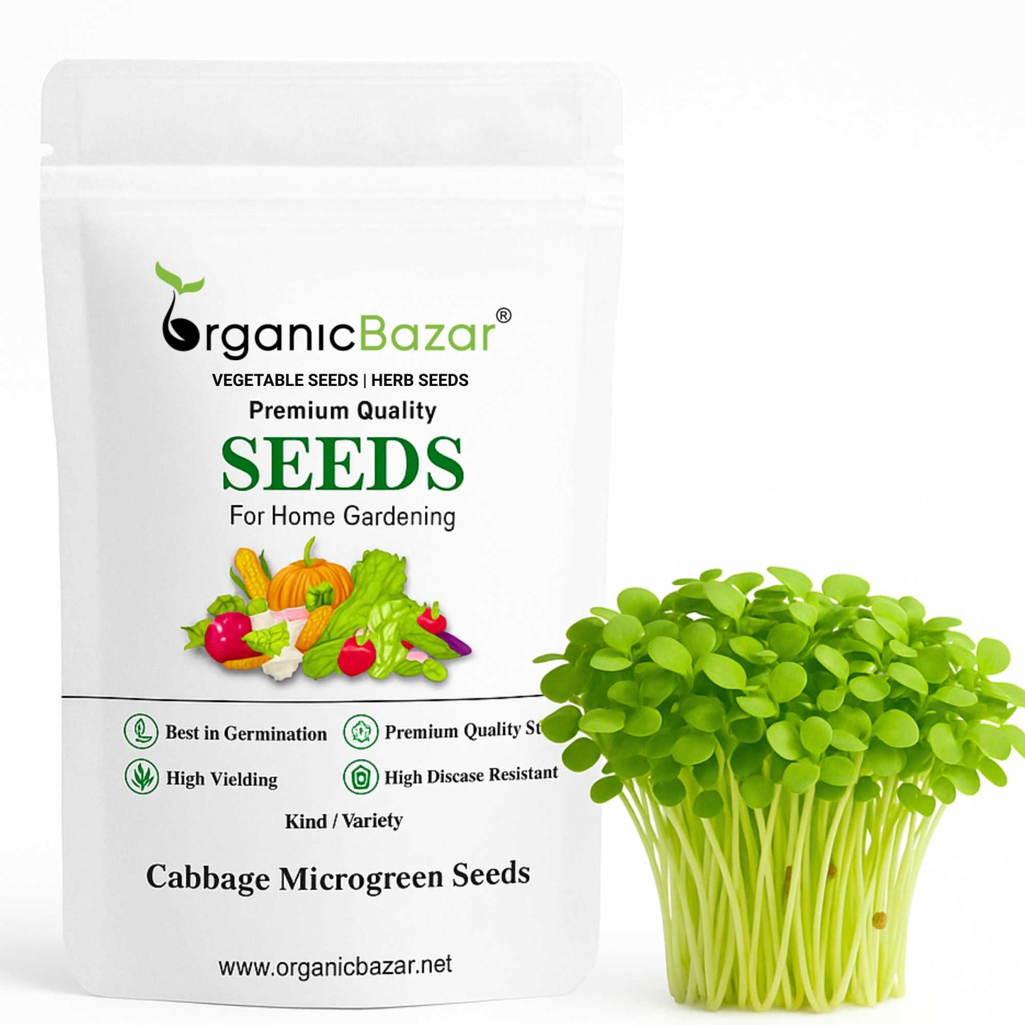 Cabbage Microgreen Seeds - 20g