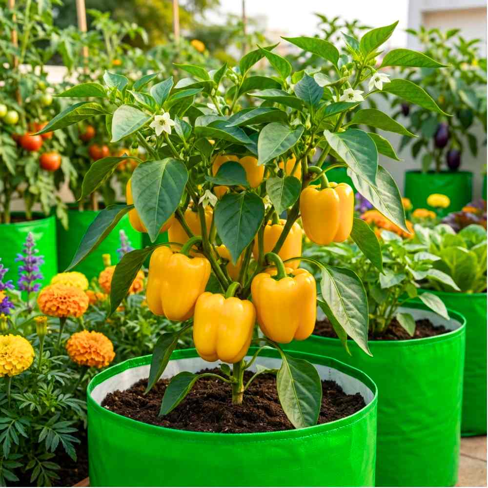 Capsicum Yellow (Pili Shimla Mirch) Seeds - (30 Seeds) High Yield | High Germination | Best for Home Gardens (पीली शिमला मिर्च के बीज)