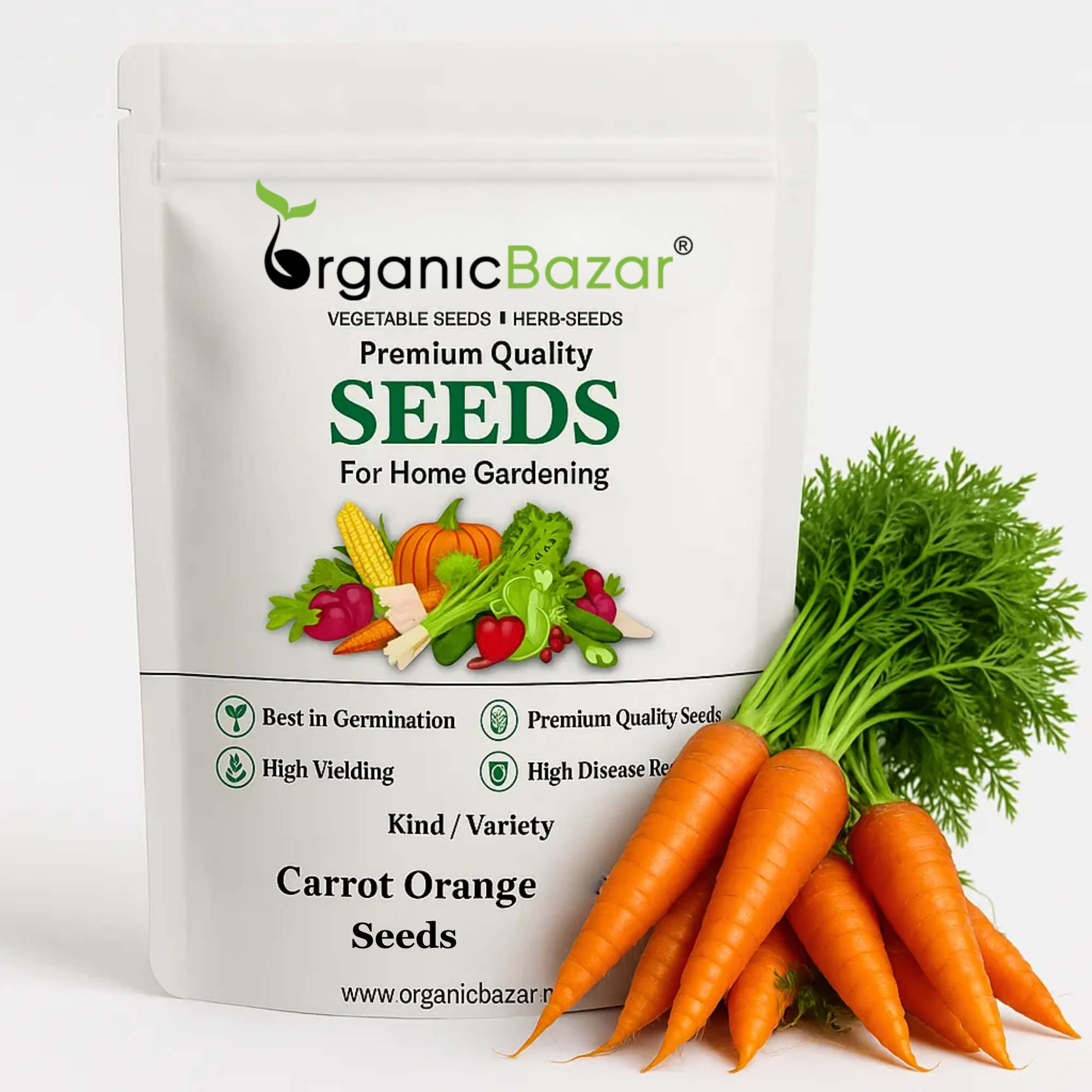 Carrot Orange Seeds - 1000 Seeds (Gajar/गाजर के बीज)