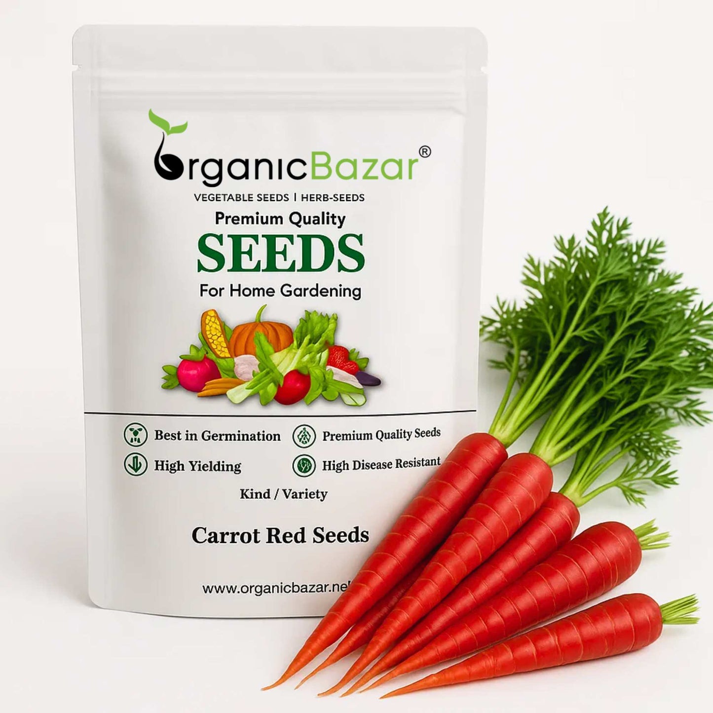 Carrot Red Seeds - 1000 Seeds (Laal Gajar/लाल गाजर के बीज)