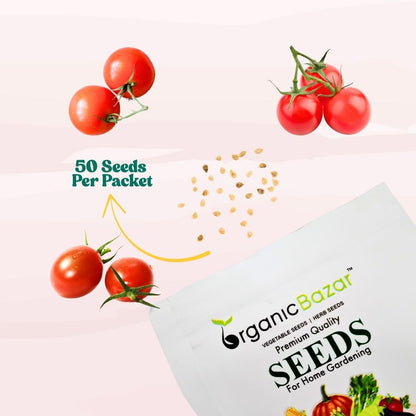 Cherry Tomato Seeds - 50 Seeds (Cherry Tamatar/चेरी टमाटर के बीज) High Germination, Juicy & Flavorful