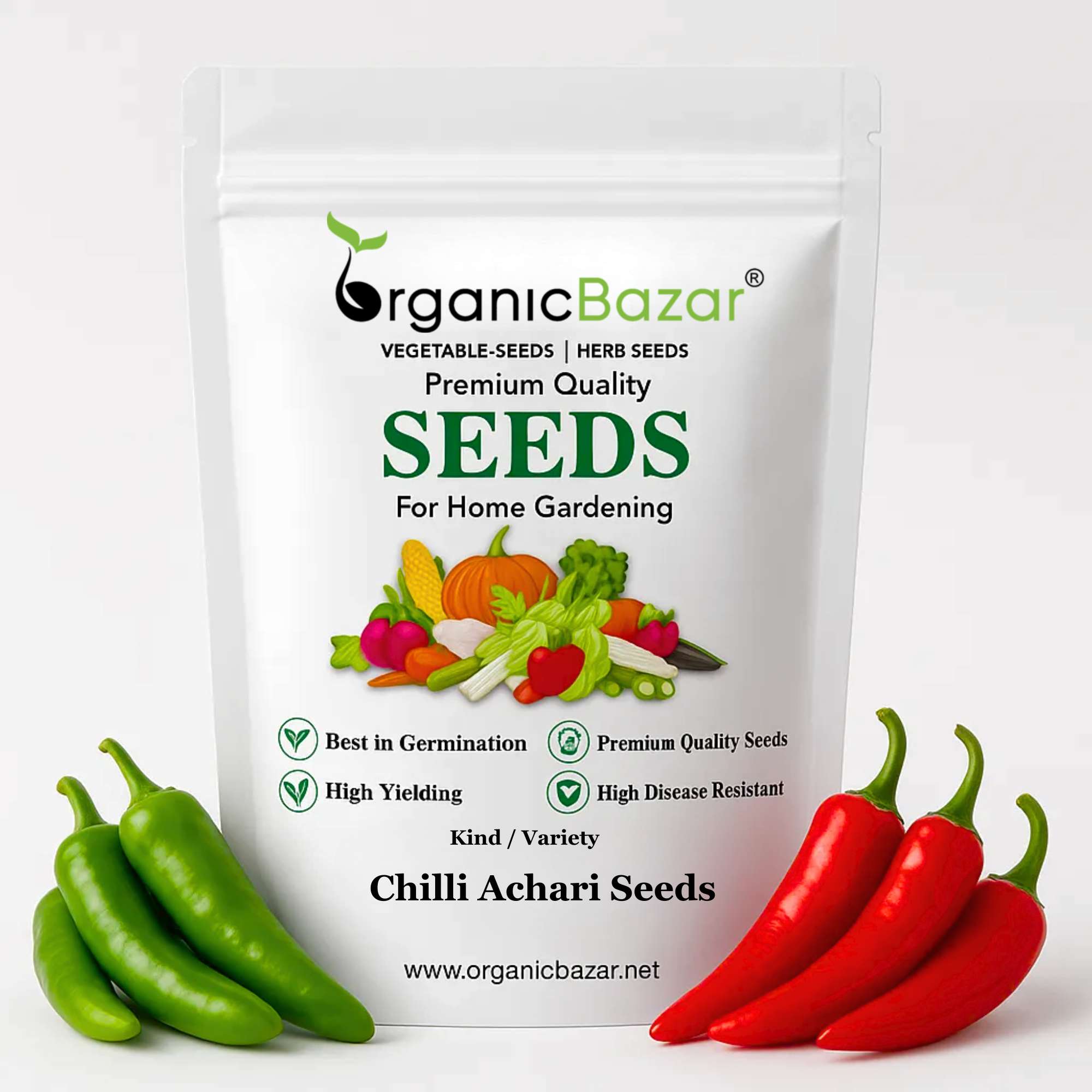 Chilli Achari Seeds - (50 Seeds) High Yield/ High Germination (Achari Mirch/ अचारी मिर्च के बीज)