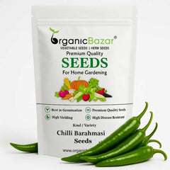 Chilli Barahmasi Seeds - (50 Seeds) High Yield | High Germination | Best for Home Gardens (मिर्च के बीज) (Mirch/ मिर्च के बीज)
