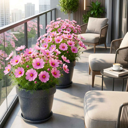Cosmos Sensation Dwarf Pink Flower Seeds (100 Seeds)