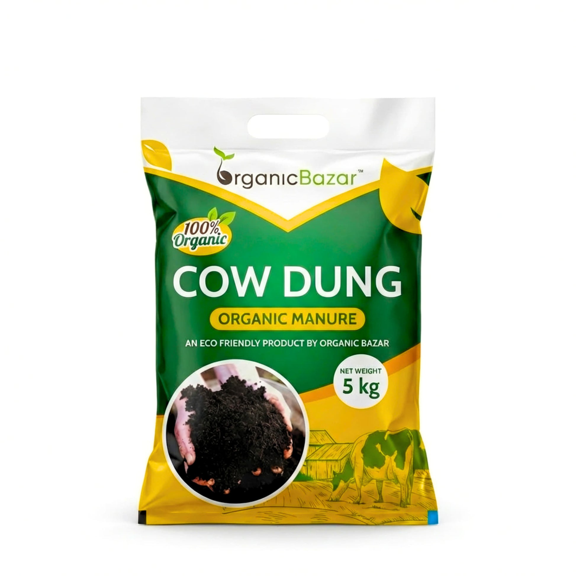 cow fertilizer for plants Cow Dung Manure Fertilizers for Plants (5kg) – Organicbazar