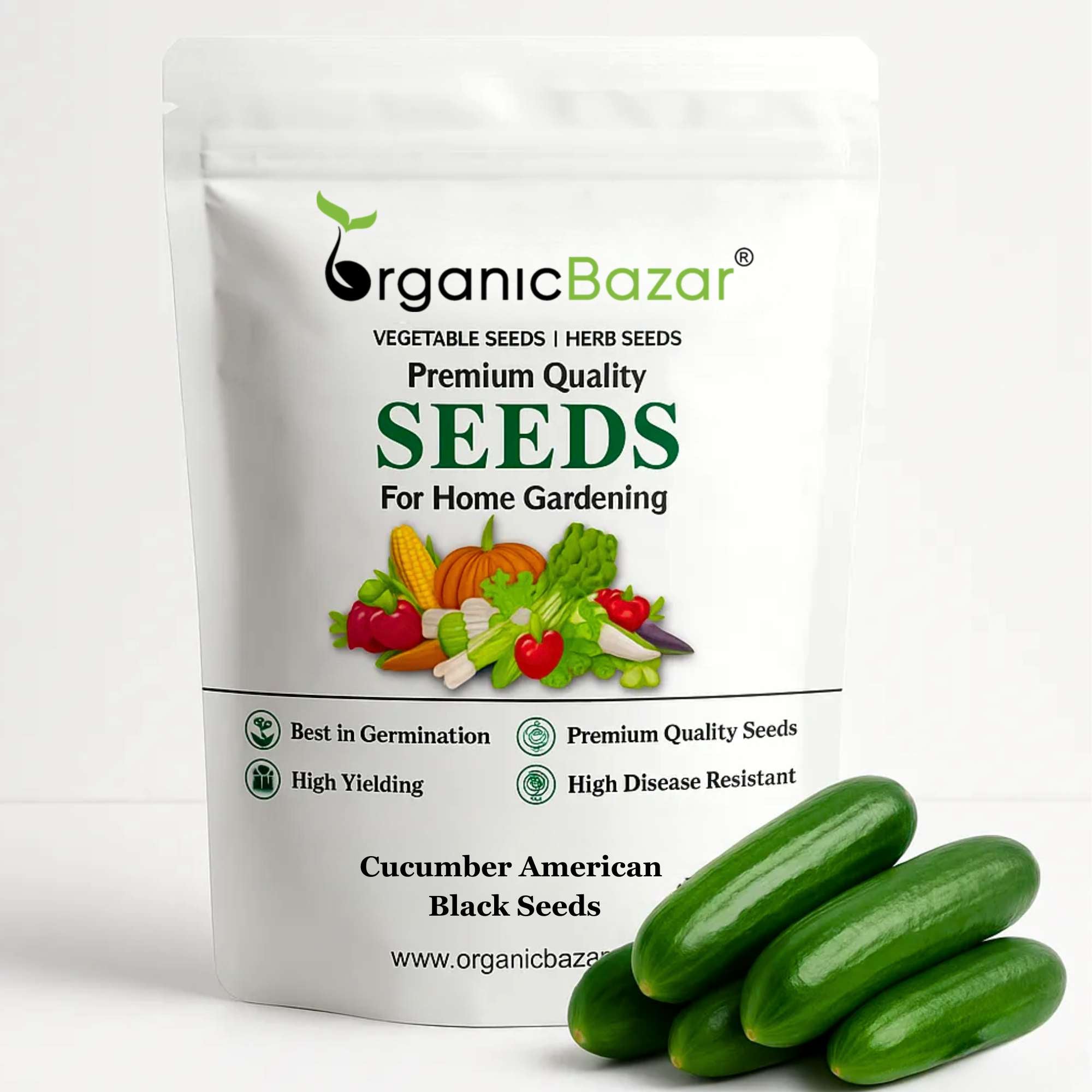 Cucumber American Black Seeds - 20 Seeds (Kakdi/ककड़ी/खीरा के बीज)  High Germination, Easy to Grow, High Yield Seeds For Terrace Gardening