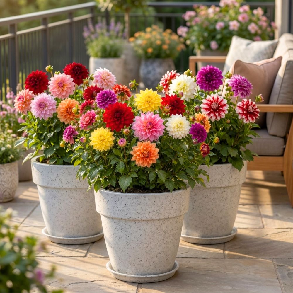 Dahlia Mixed Color Flower Bulbs (05N) for Pots, Balcony & Garden Gardening