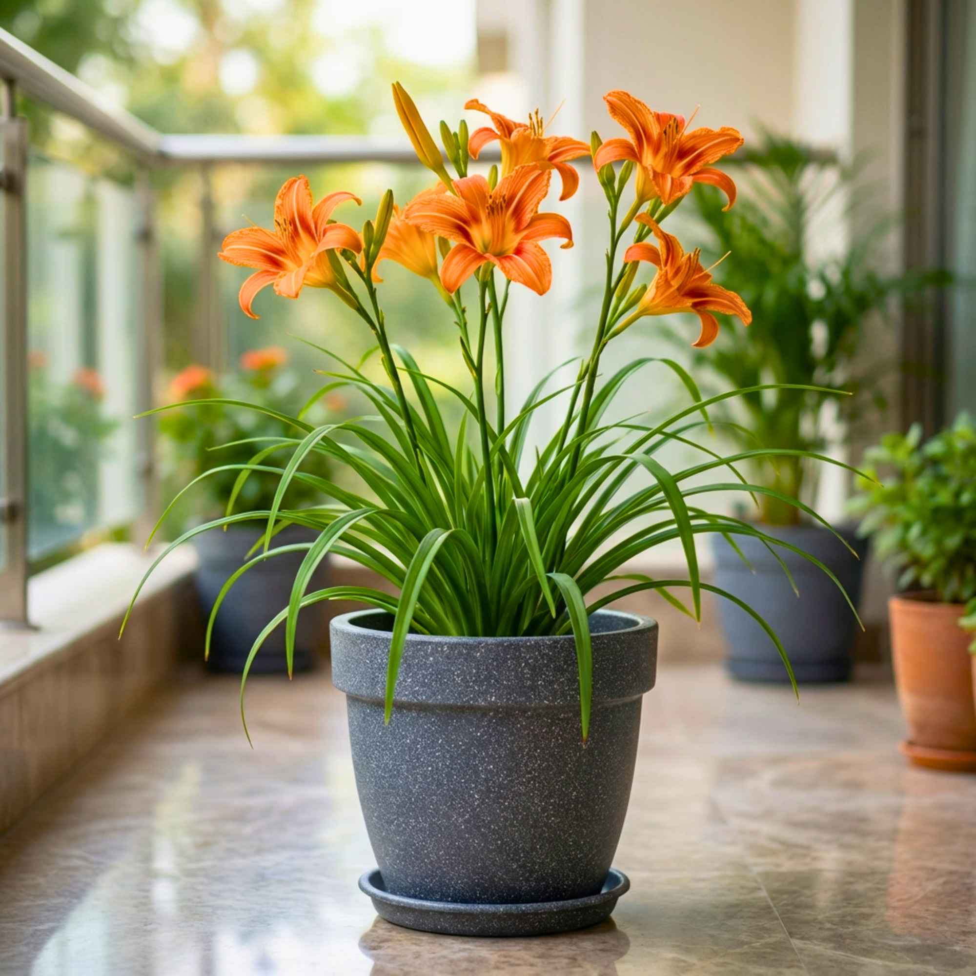 Day Lily Orange Flower Bulbs (05 Bulbs)  Bright & Long-Lasting Garden Blooms