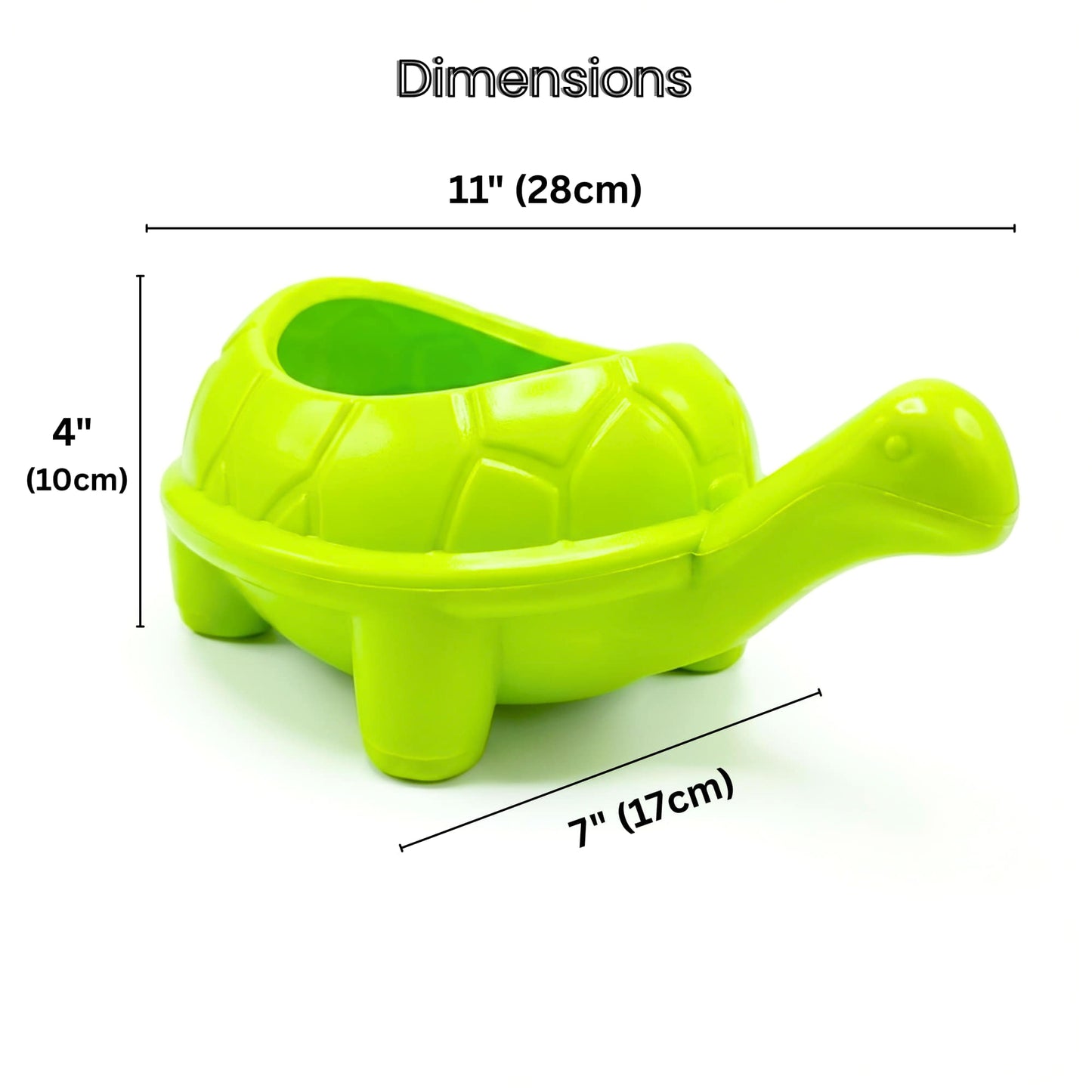Tortoise Plastic Pot, Unique and Charming Decorative Planters, Ideal for Indoor and Outdoor Gardening or Gifting Purpose (Pack of 1, Lime  Green)