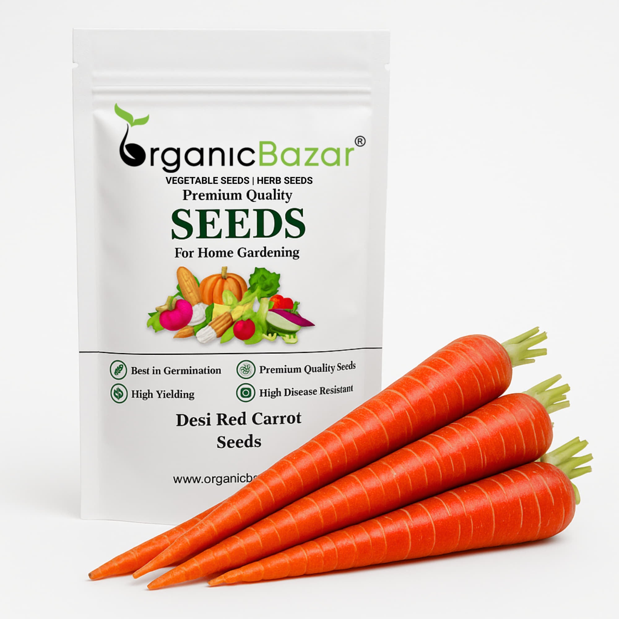 Desi Red Carrot Seeds - 1000 Seeds (Desi Laal Gajar/ देशी लाल गाजर के बीज)