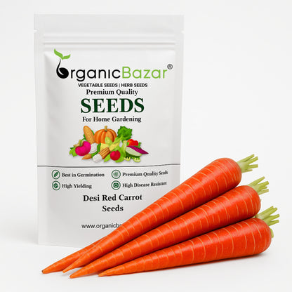 Desi Red Carrot Seeds - 1000 Seeds (Desi Laal Gajar/ देशी लाल गाजर के बीज)