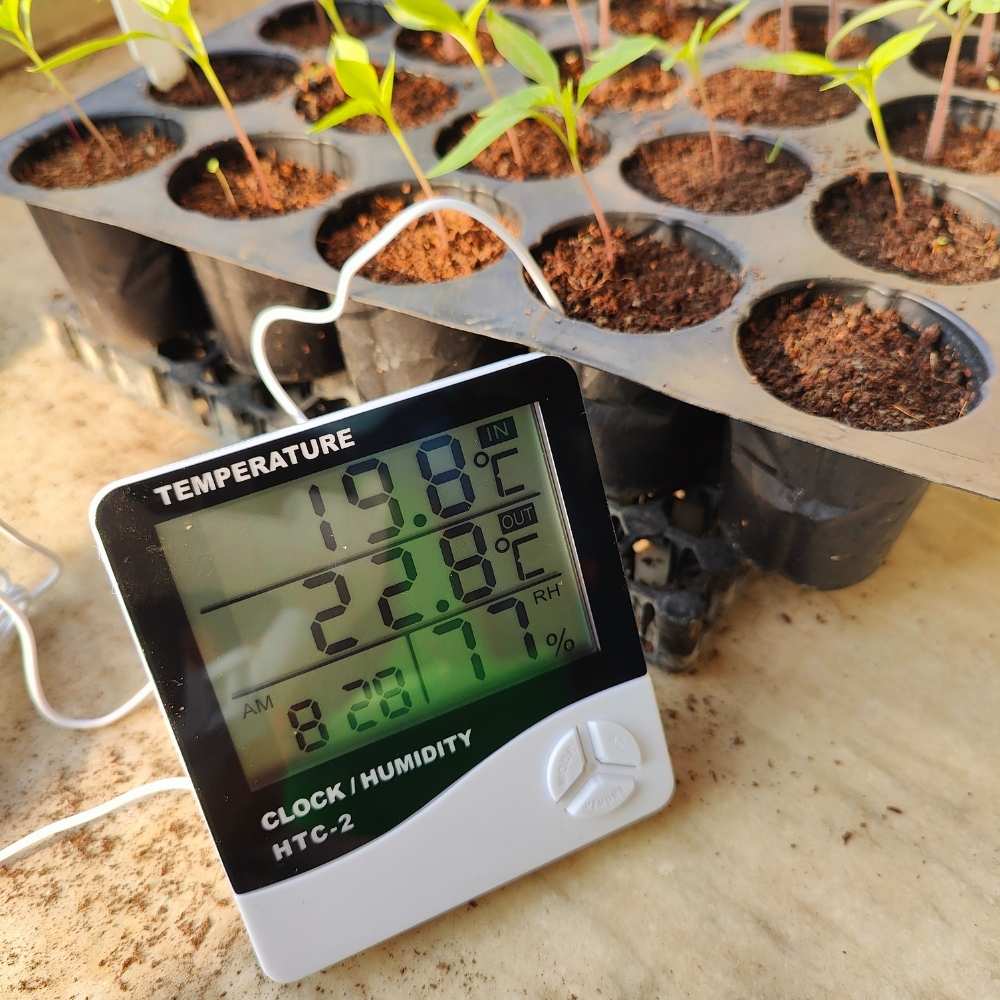 HTC-2 Digital Temperature Humidity Meter Clock With Sensor Cable