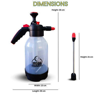 High-Pressure Spray Pump with Extension Rod for Garden (Transparent, 2 Liter)