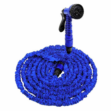 Expandable Hose Pipe with Spray Gun – For Garden, Car & Bike Wash | Lightweight, Flexible Water Hose with Nozzle (Blue)