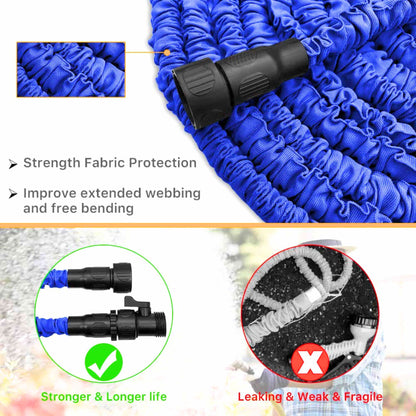 Expandable Hose Pipe with Spray Gun – For Garden| Lightweight, Flexible Water Hose with Nozzle (Blue)