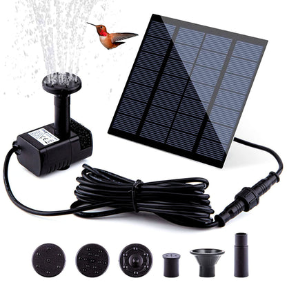 Solar Panel Water Fountain Pump For Bird Bath, Outdoor Small Pond, Patio, Garden Pool, Aquarium And Fish Tank