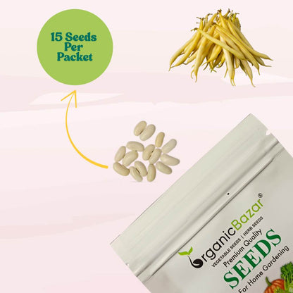 French Beans Yellow Seeds - 15 Seeds (फ्रेंच बीन्स के बीज) High Germination, Easy to Grow, High Yield Seeds For Terrace Gardening