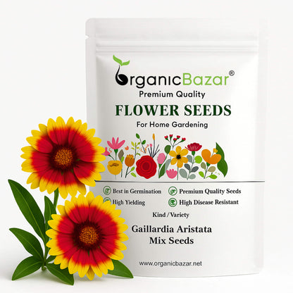 Gaillardia Aristata Mix Seeds (200 Seeds) Easy To Grow, High Germination, Perfect for pots, balconies, or Terrace gardens