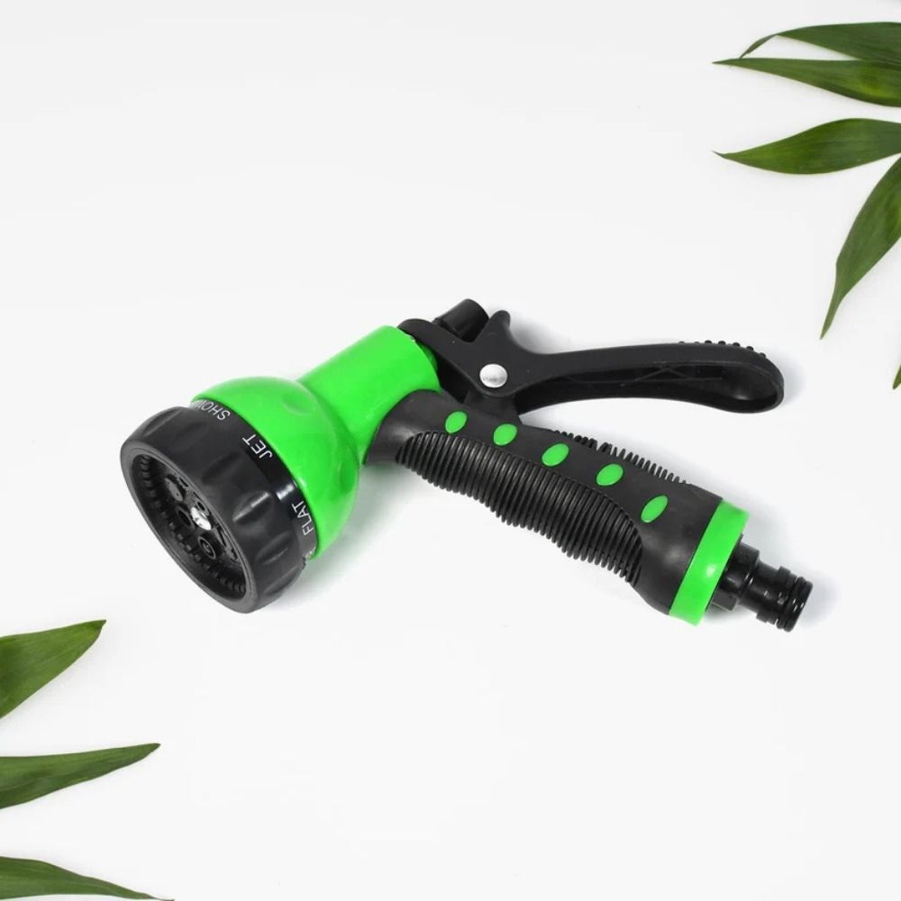 Multifunctional Garden Hose Nozzle Spray Gun (Green) 7 Spray Patterns | High Pressure | Insulated Grip | Heavy Duty