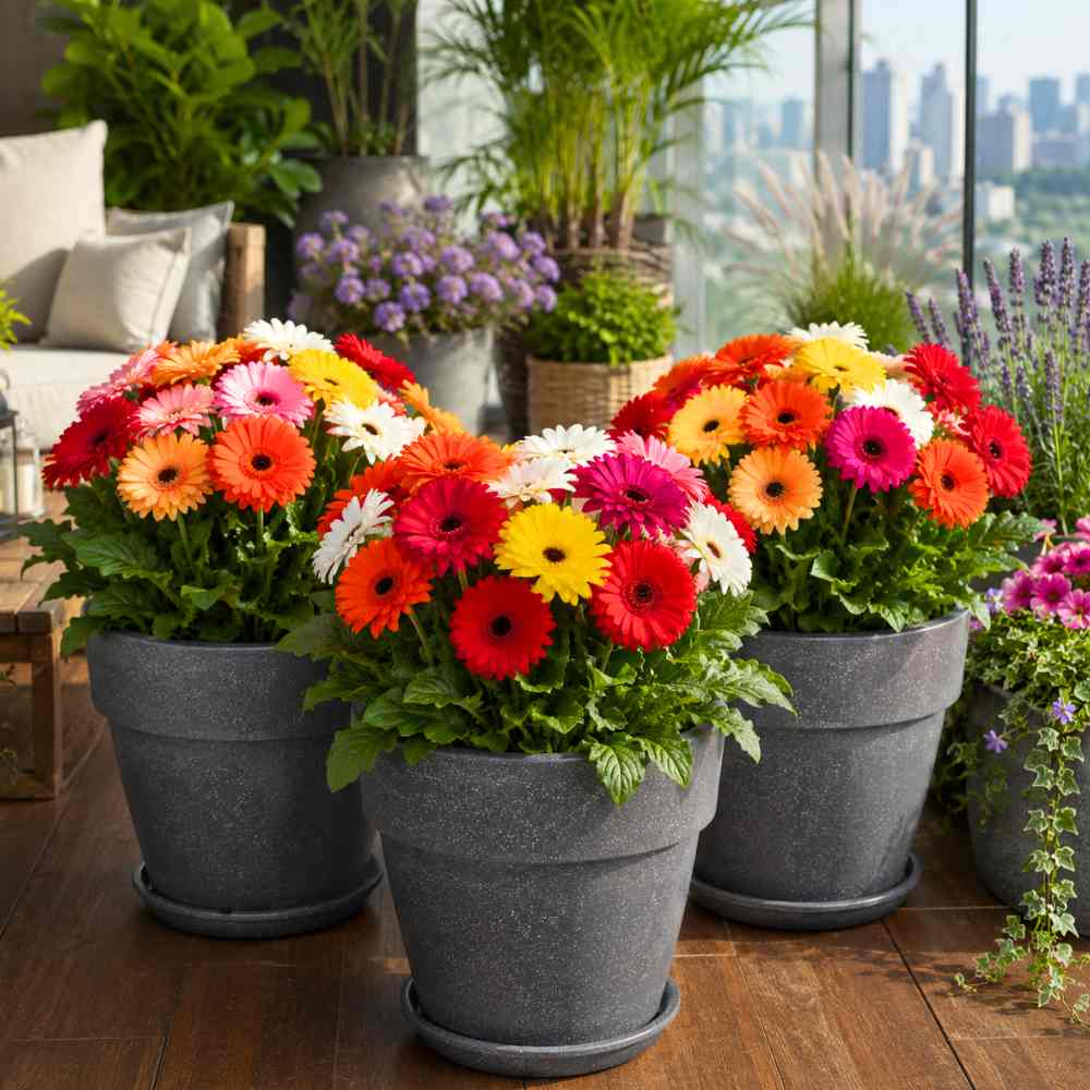 Gerbera Mixed Color Flower Seeds (10 Seeds) High Germination/Multi-Color Blooms/ Perfect for Pots, Terrace or Balcony Garden