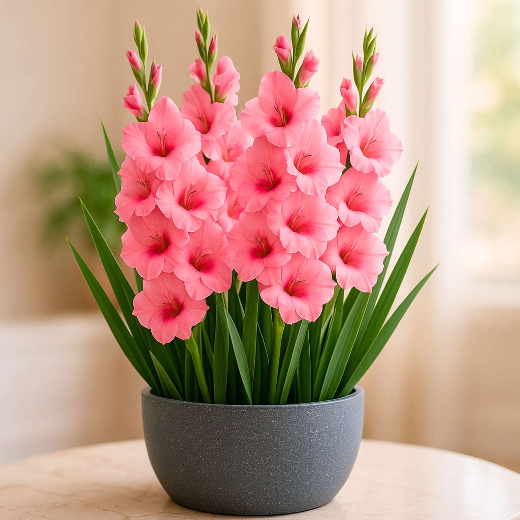 Gladiolus Pink Flower Bulbs (05N) Easy to Grow, High Quality Bulbs For Balcony & Terrace Gardening