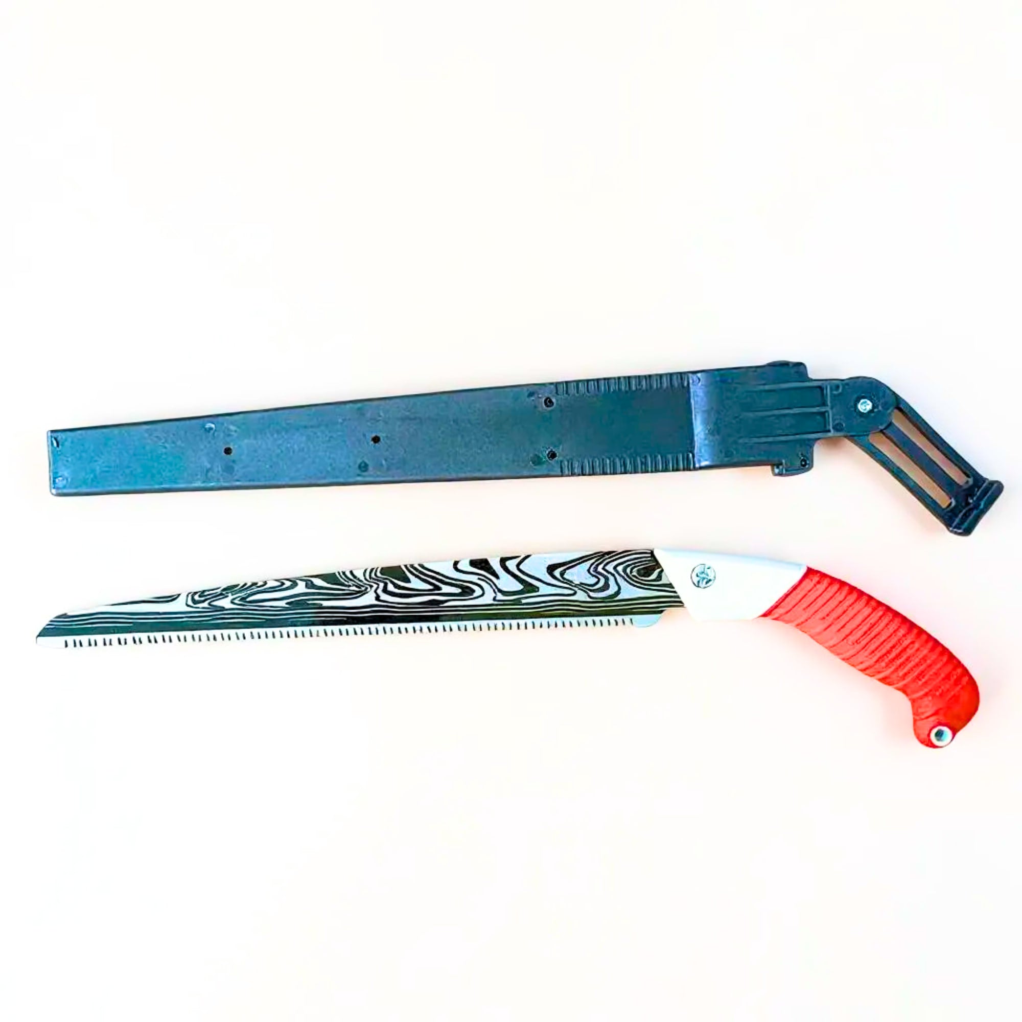 Heavy Duty Hand-Powered Pruning Saw with Cover – Curved Garden Tree Pruner & Cutter with Ergonomic Grip | Sharp Steel Blade with Protective Cover