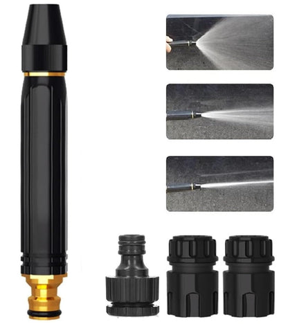 High-Pressure Water Spray Gun for garden, Car & Bike Wash – Adjustable Brass Jet Nozzle for 1/2" Hose Pipe