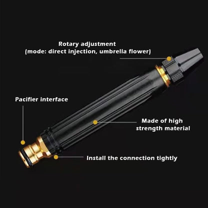 High-Pressure Water Spray Gun for garden, Car & Bike Wash – Adjustable Brass Jet Nozzle for 1/2" Hose Pipe